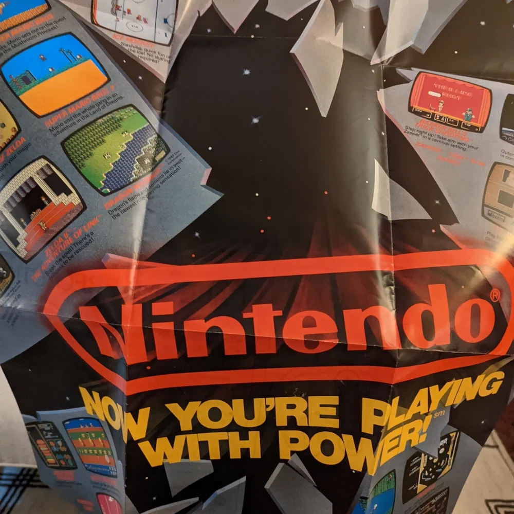 Vintage Nintendo manual Rev-3 1988 & poster